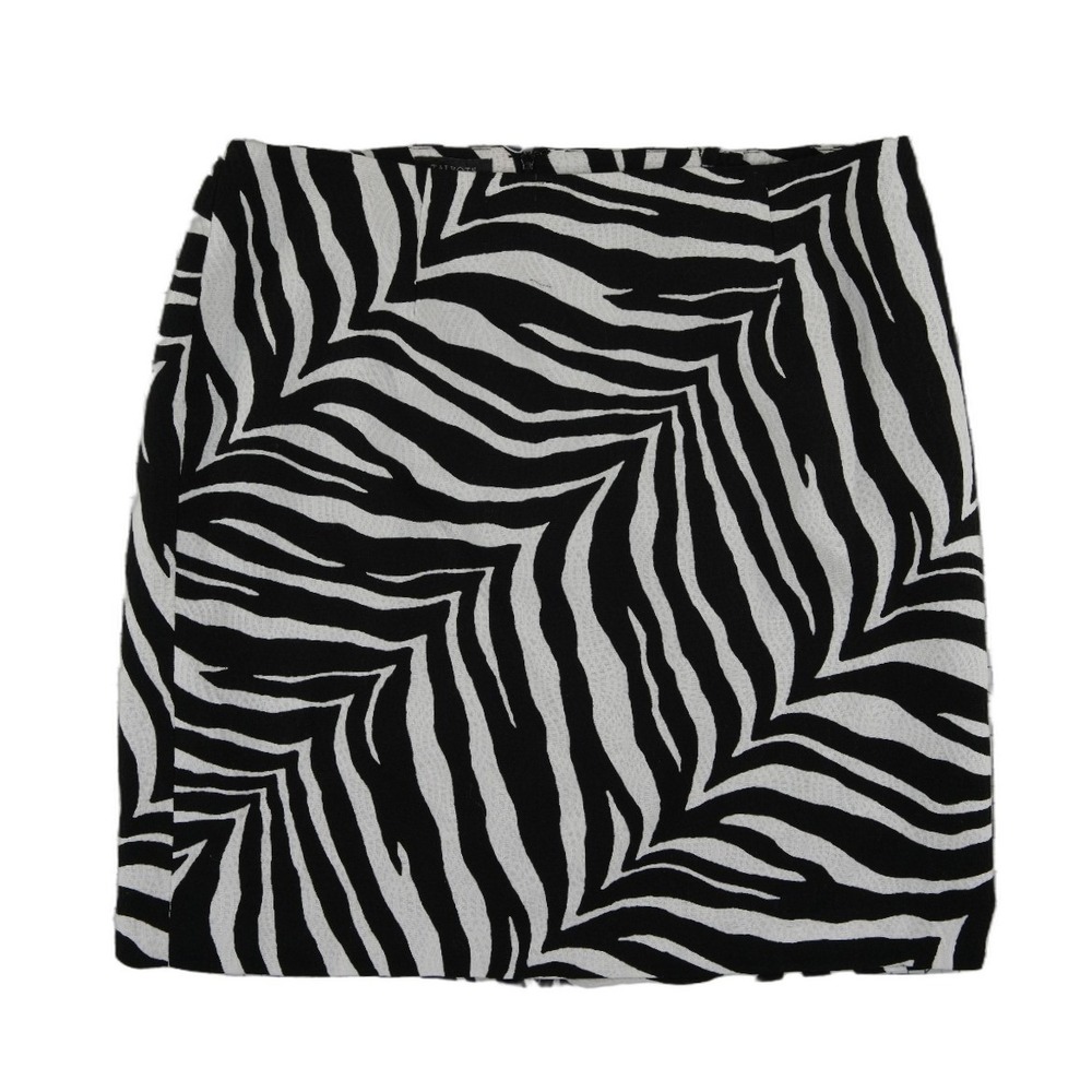 Talbots 100% Cotton Skirt Women's Size 20W Blackβ White Zebra Print Lined